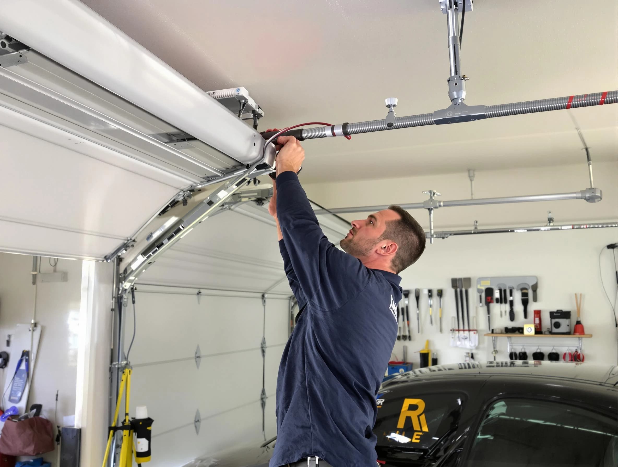 Manville Garage Door Repair technician performing garage door cable repair in Manville