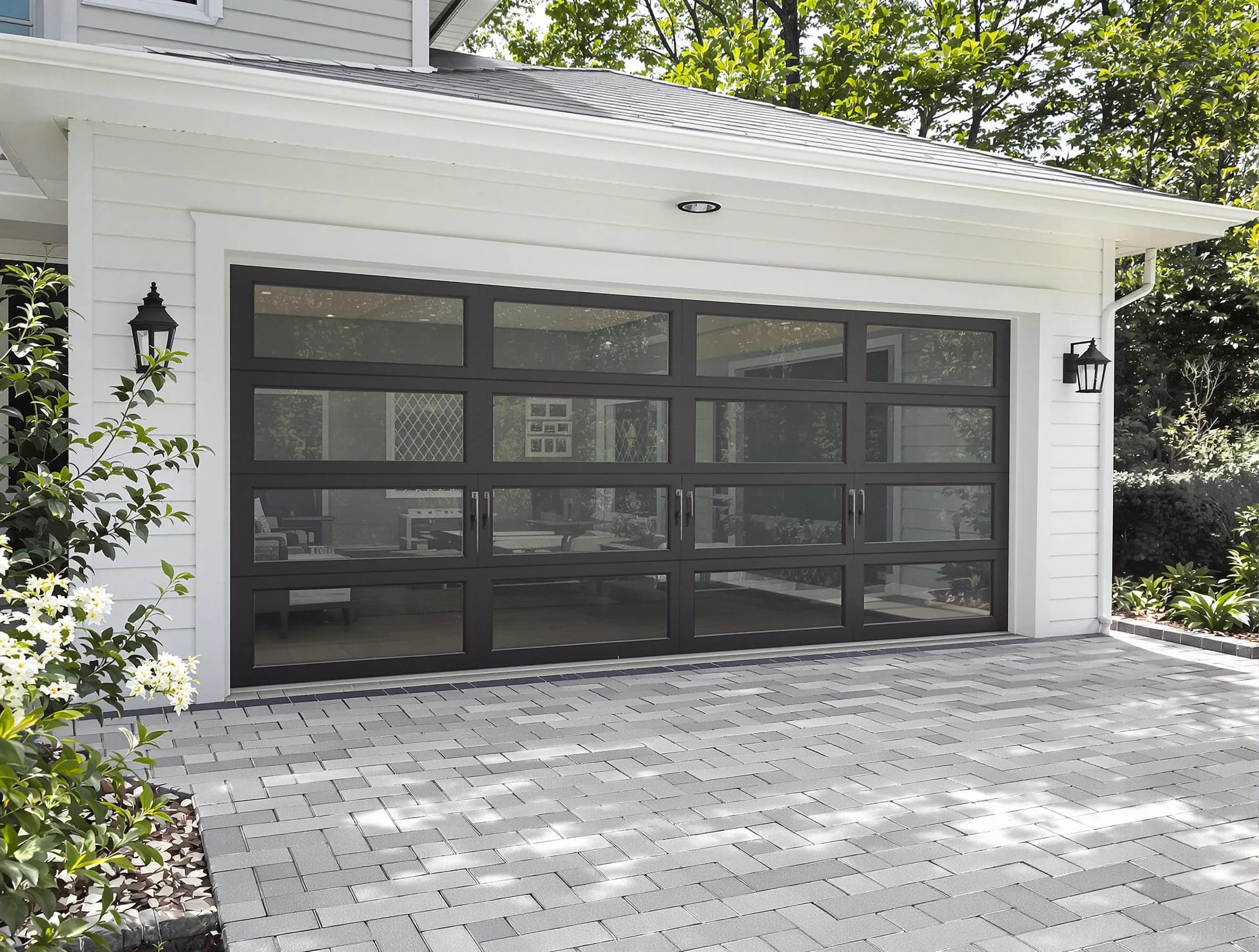 Manville Garage Door Repair design specialist presenting custom garage door options to Manville homeowner