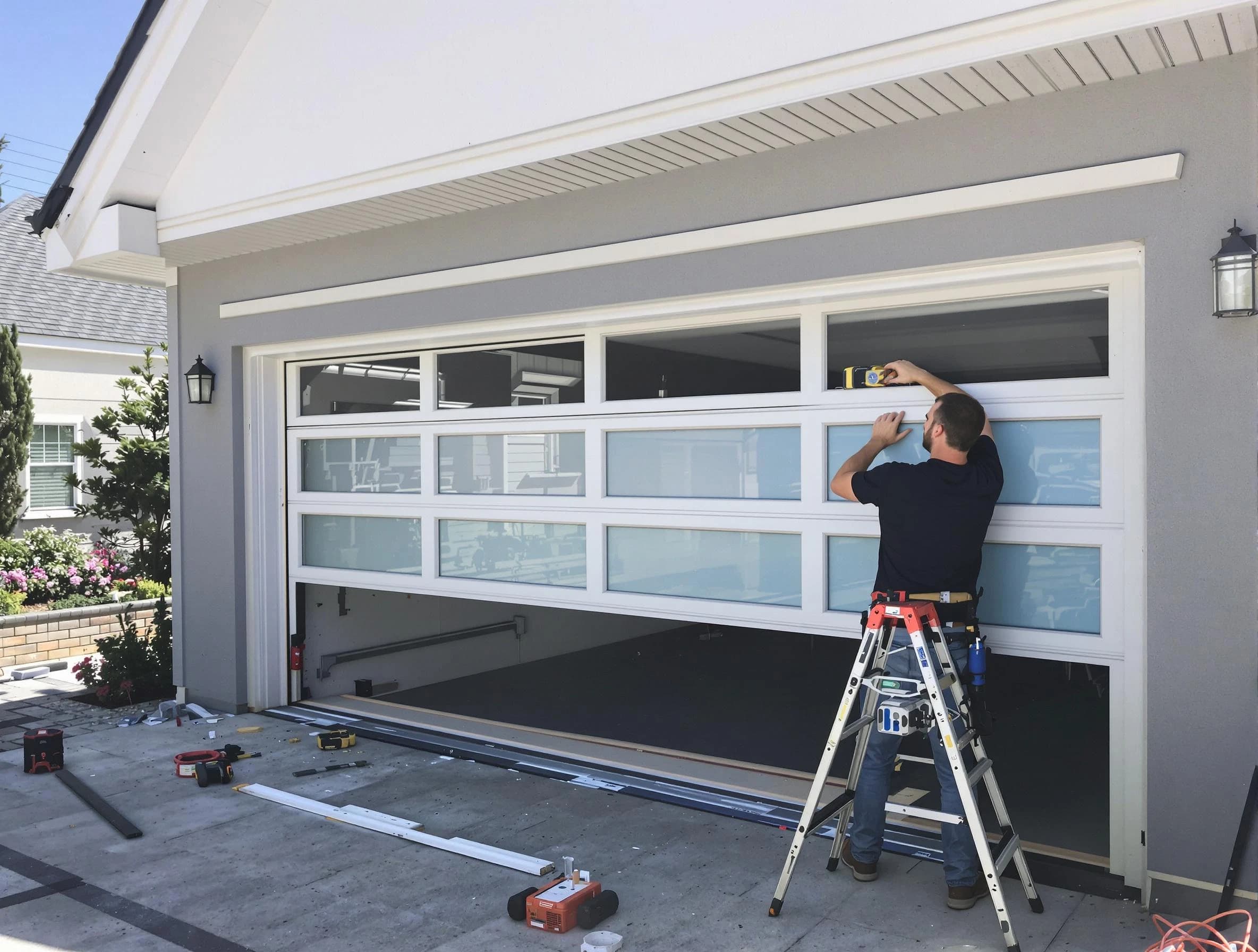 Manville Garage Door Repair team performing garage door replacement in Manville