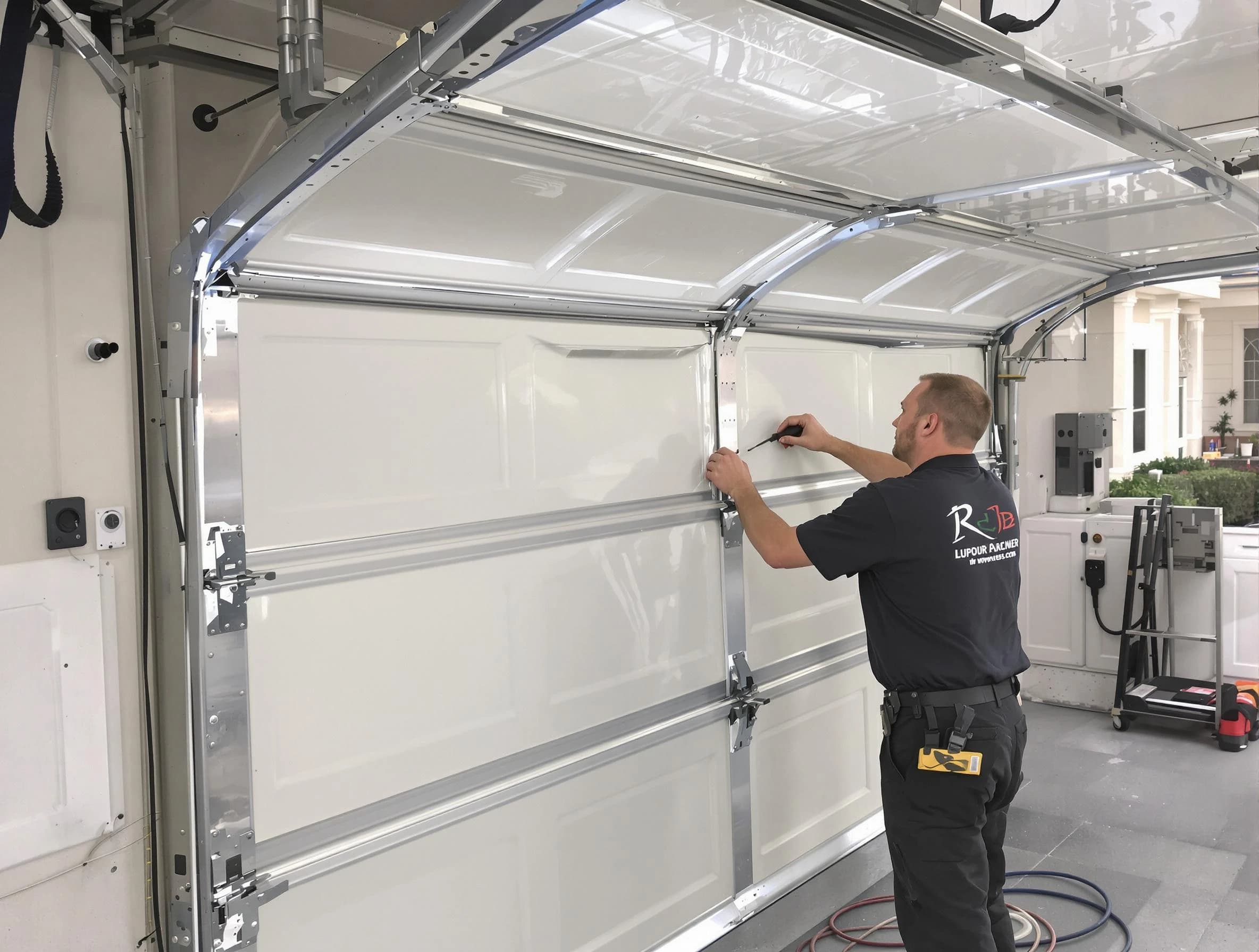 Manville Garage Door Repair professional performing panel repair in Manville