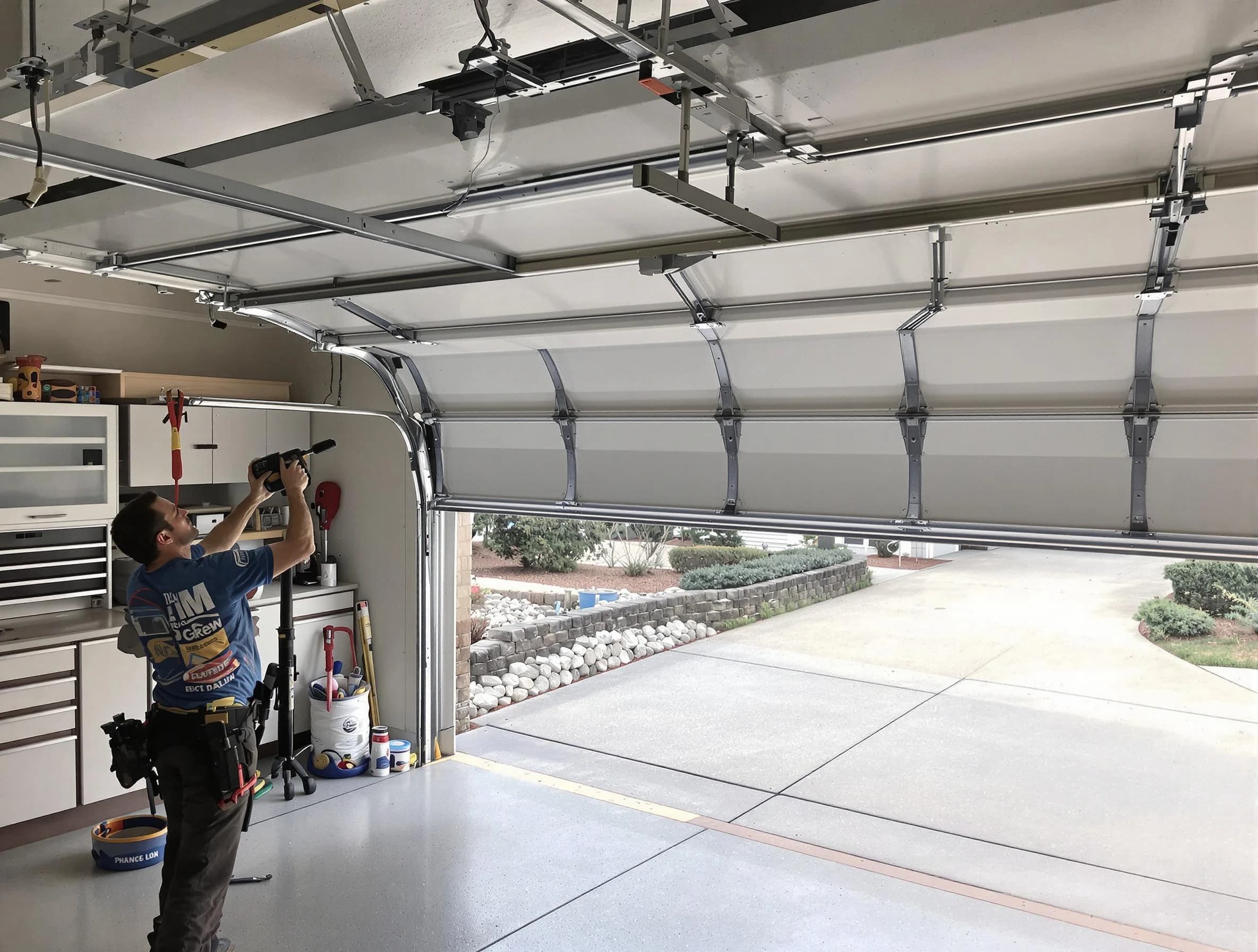 Garage door track repair service by Manville Garage Door Repair in Manville