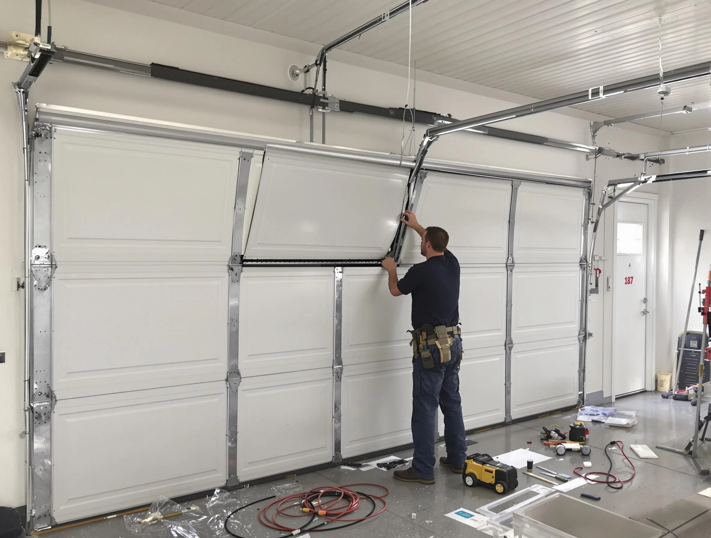 Garage Door Section Replacement in Manville